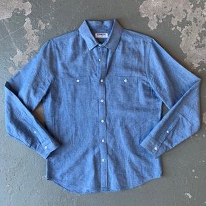 Express light wash chambray button-down shirt